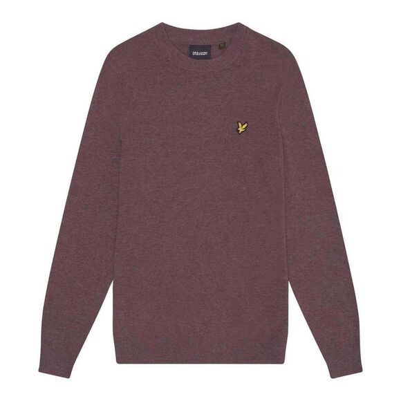 Lyle & Scott Mens Lambswool Round Neck Sweater / Purple